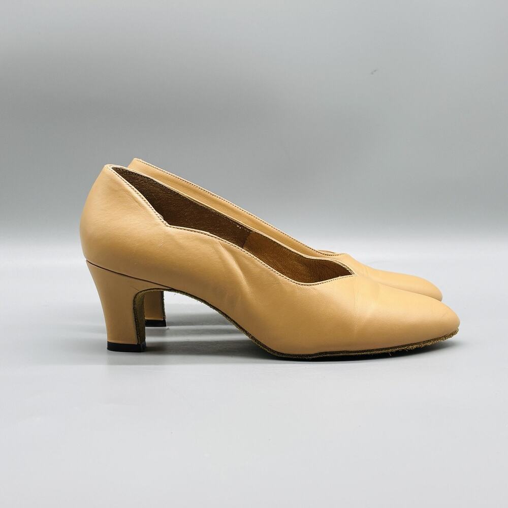 Freed Of London Shoes Womens 6 Tan Leather Pump Ballroom Dance Character Heels